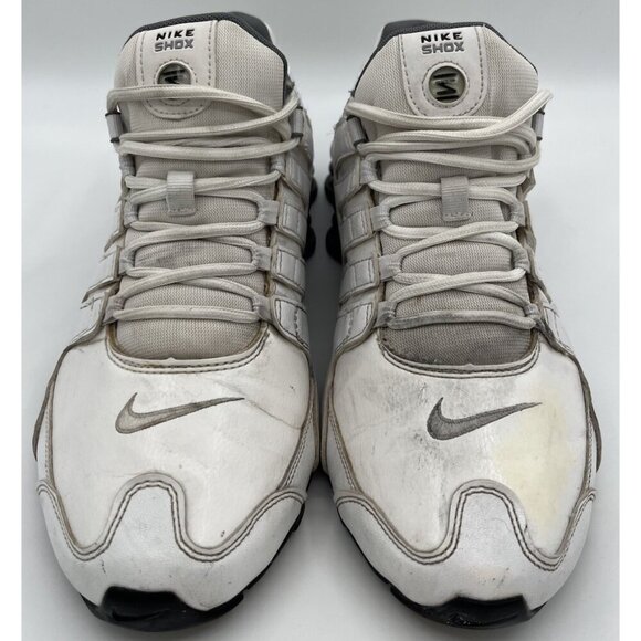 Nike Mens Size 11 Shox NZ Leather 378341-102 White Cool Grey Running Shoes main image 7